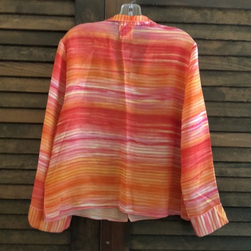 Striped Orange and Pink Maxi Dress with Jacket - Picture 3 of 13